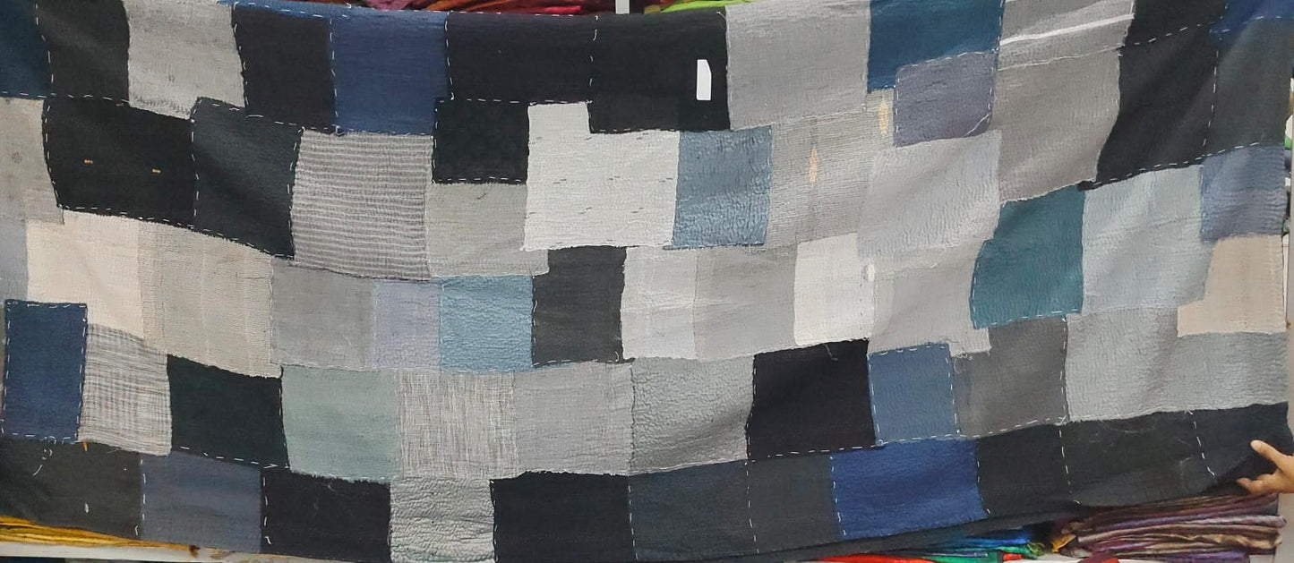 TN4970-BLK / TWO TONE PATCH KANTHA -BLK- (AVAILABLE JACKETS)