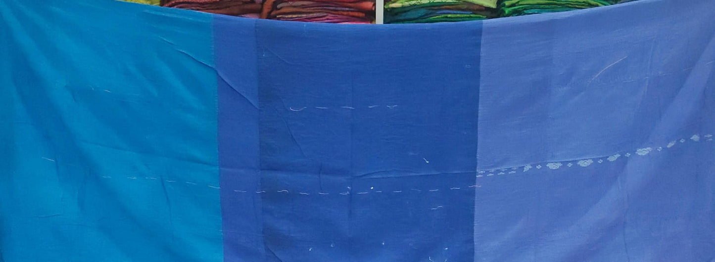 WO4970-BLU / COTTON SILK SW PATCH OMBRE KANTHA -BLU (AVAILABLE JACKETS)