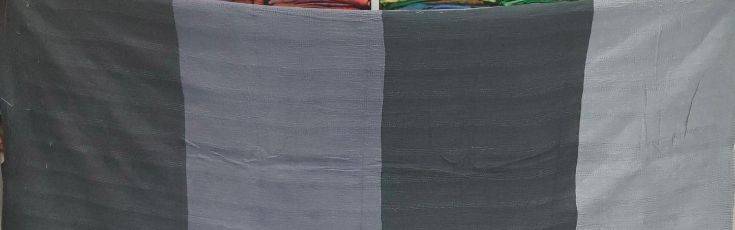 WO4970-BLK / COTTON SILK SW PATCH OMBRE KANTHA -BLK (AVAILABLE JACKETS)