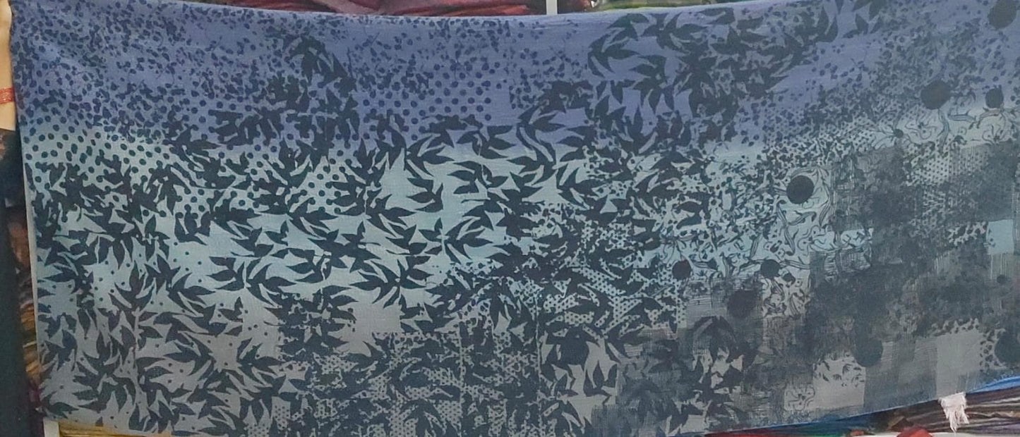TP2970-BLU / MONOTONE TWILIGHT PRINT KANTHA -BLU- (AVAILABLE JACKETS)