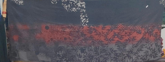 TP2970-RED / MONOTONE TWILIGHT PRINT KANTHA -RED- (AVAILABLE JACKETS)