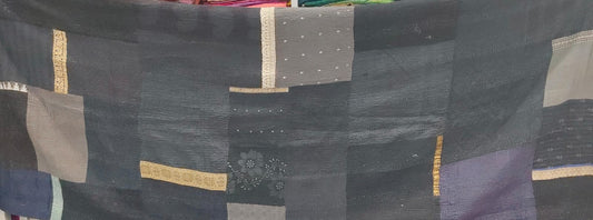 WS4970-BLK / COTTON SILK SW PATCH KANTHA -BLK- (In Kantha)