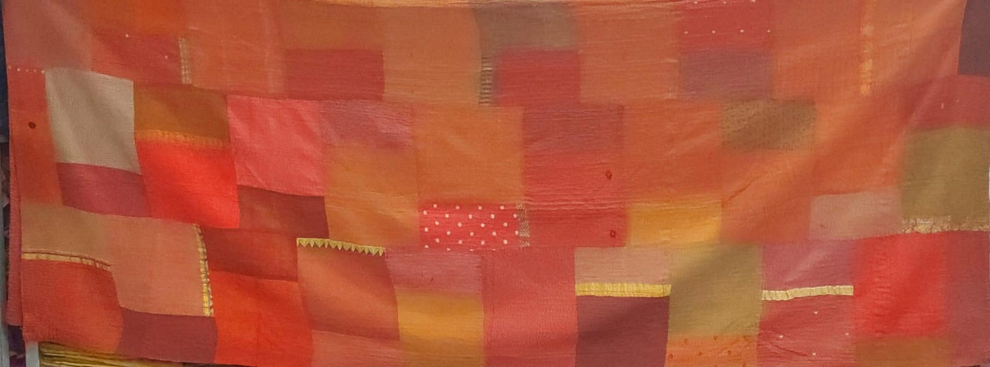 WS4970-ORG / COTTON SILK SW PATCH KANTHA -ORG- (AVAILABLE JACKETS)