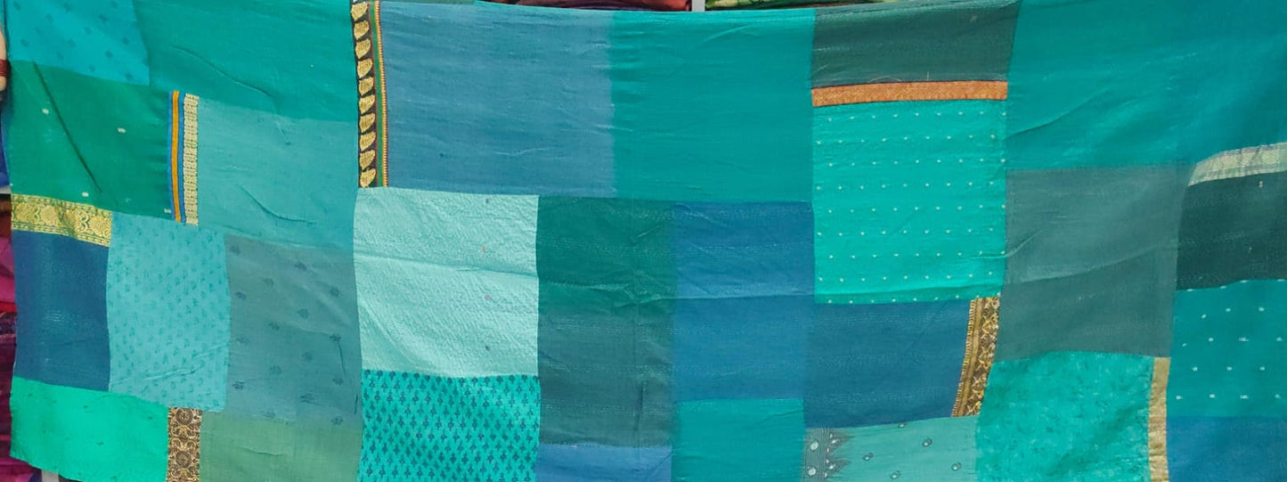 WS2970-TEL / COTTON SILK SW PATCH KANTHA -TEL- (AVAILABLE JACKETS)