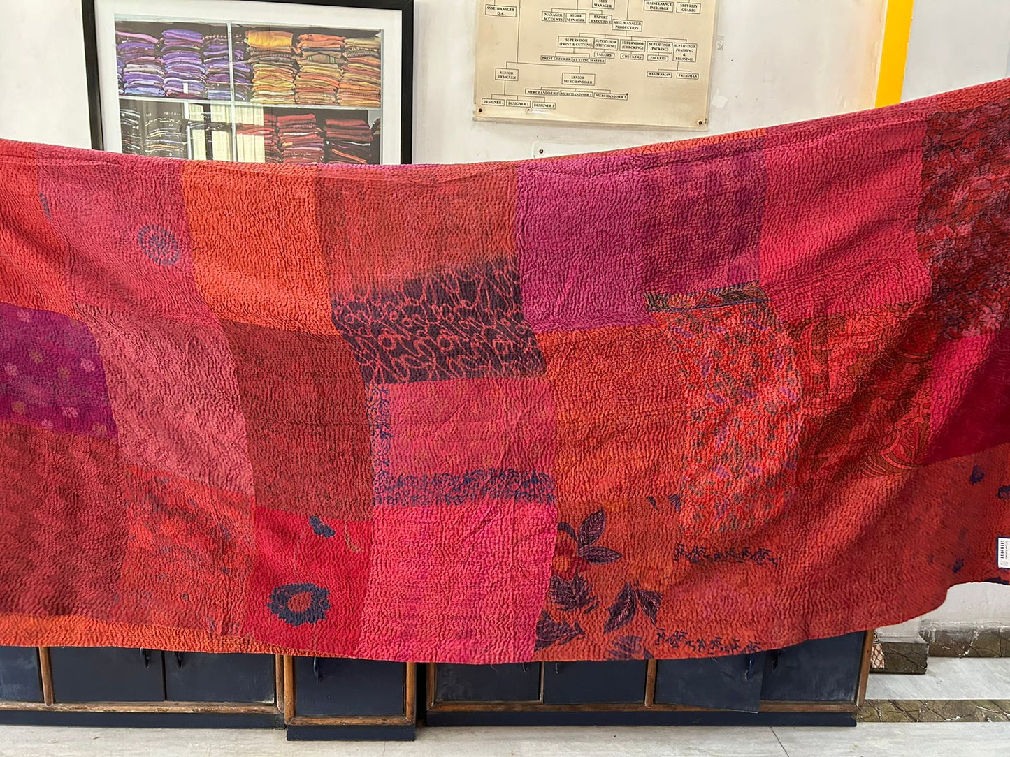GJ4970-ORG / GEORGETTE JACQUARD VINTAGE SILK PATCH KANTHA -ORG (AVAILABLE JACKETS)