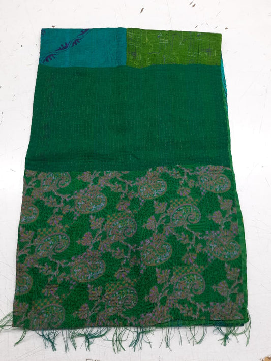 SC2800-GRN / VINTAGE SILK COTTON KANTHA (AVAILABLE JACKETS)