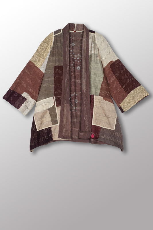 ZB2970-NTL  / MOSAIC FRAY PATCH KANTHA (AVAILABLE JACKETS)