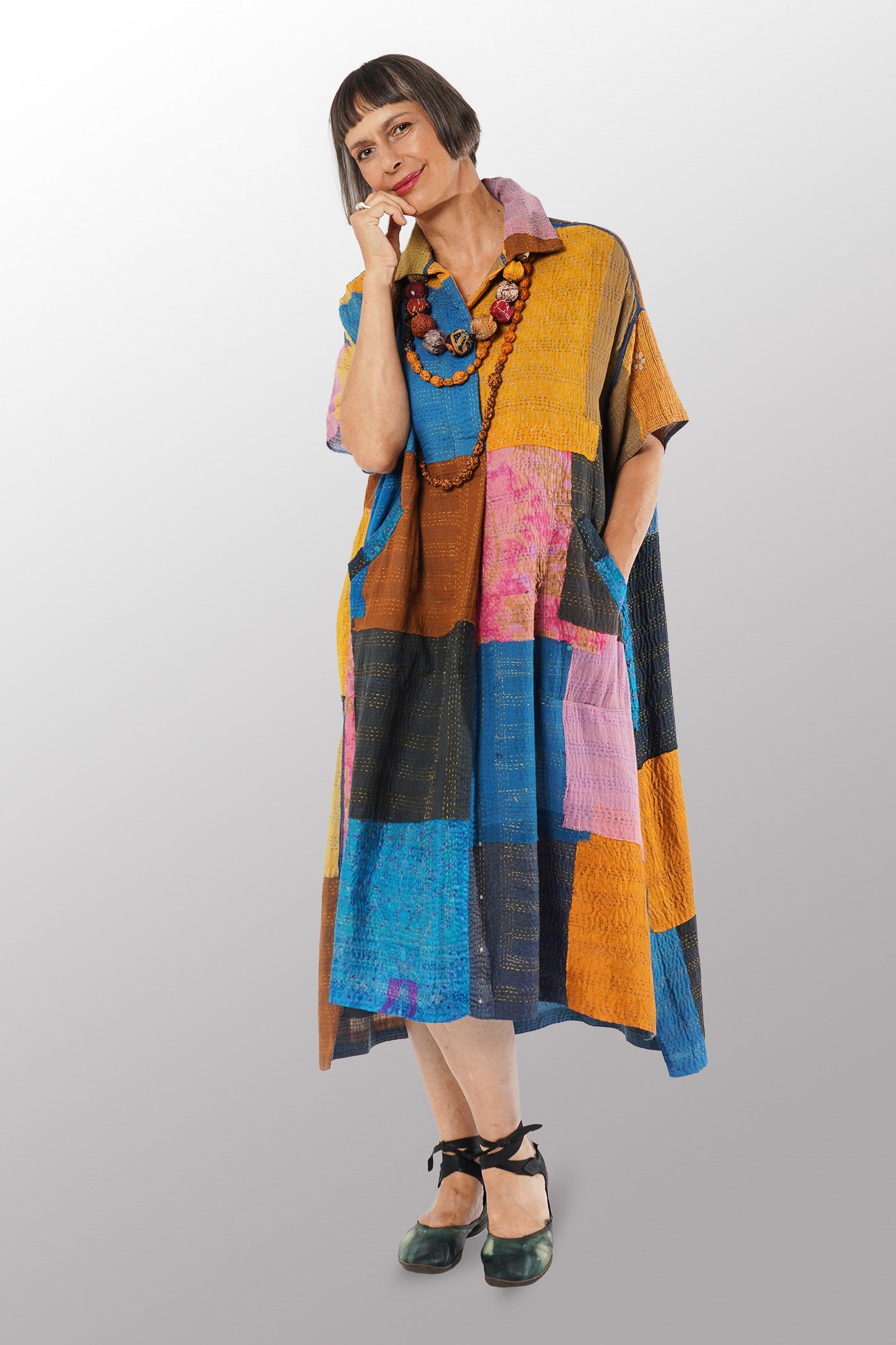 ZB2970-MLT  / MOSAIC FRAY PATCH KANTHA (In Kantha)