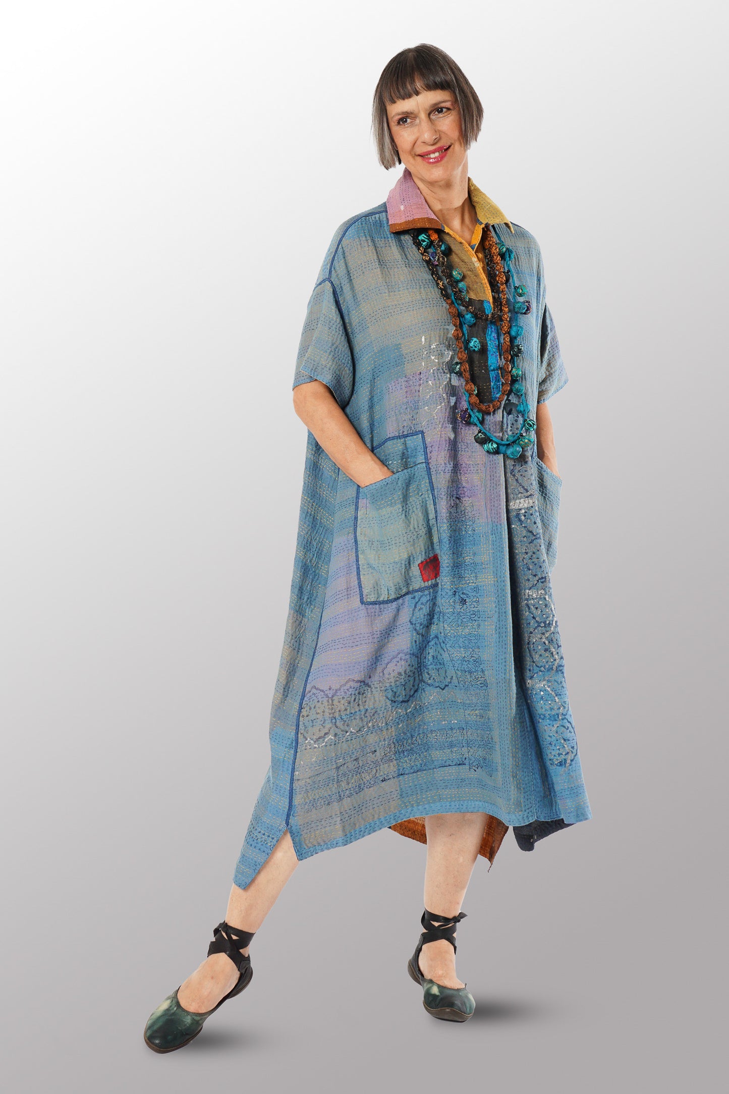 ZB2970-MLT  / MOSAIC FRAY PATCH KANTHA  (AVAILABLE JACKETS)