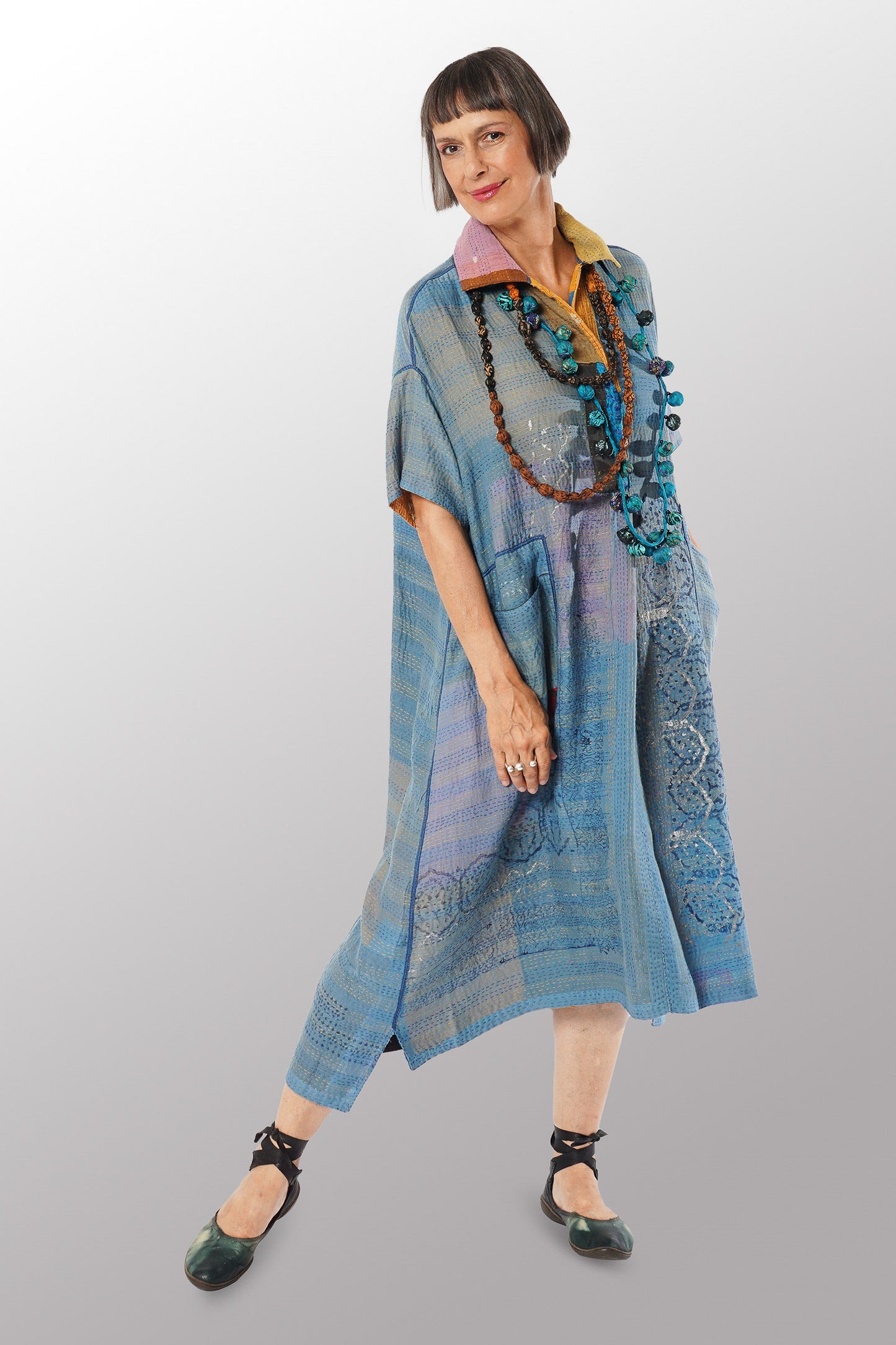 ZB2970-MLT  / MOSAIC FRAY PATCH KANTHA  (AVAILABLE JACKETS)