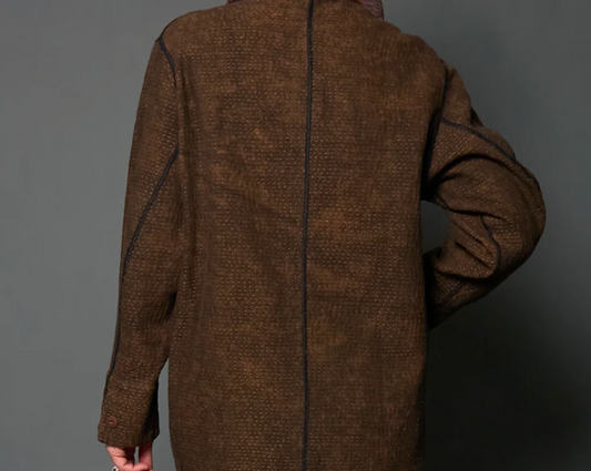 DS3971-BRN / DENIM SUN-DYE KANTHA - BROWN (AVAILABLE JACKETS)
