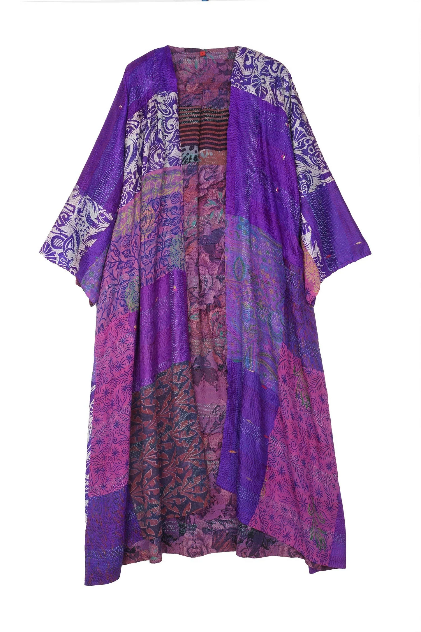 GS2970-PRP / GEORGETTE VINTAGE SILK PATCH KANTHA -PRP (AVAILABLE JACKETS)