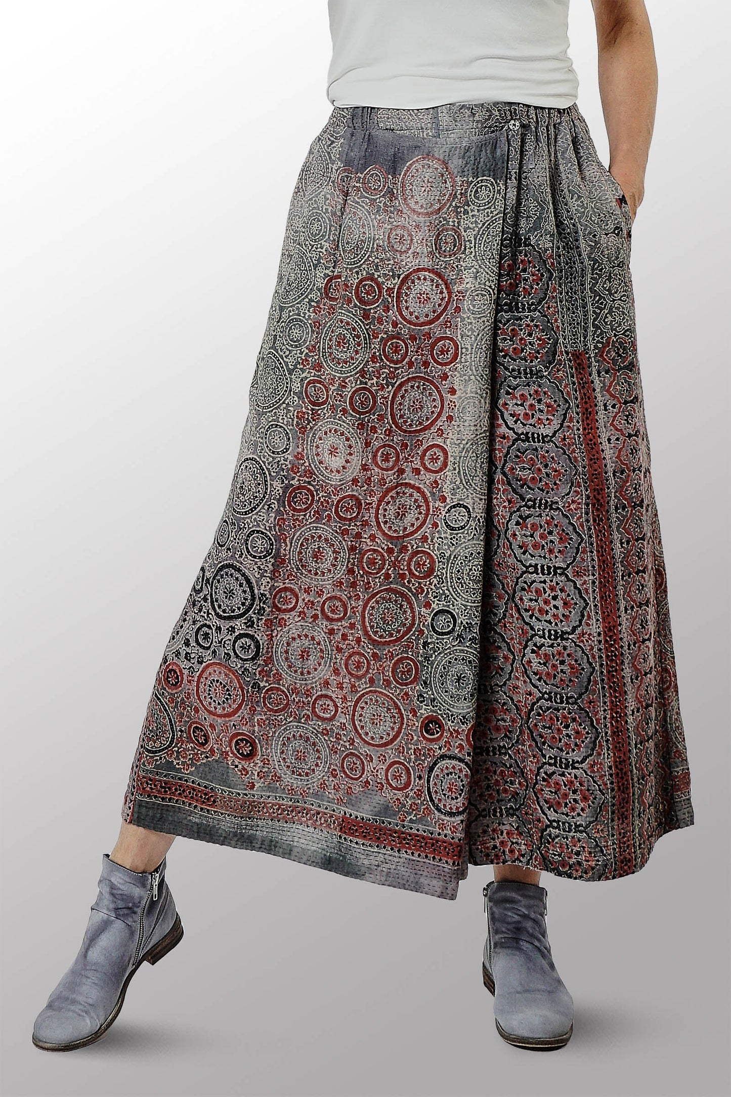 MH2971-GRY / MANHATTAN AJRAKH KANTHA (IN STOCK JACKETS) (AVAILABLE JACKETS)