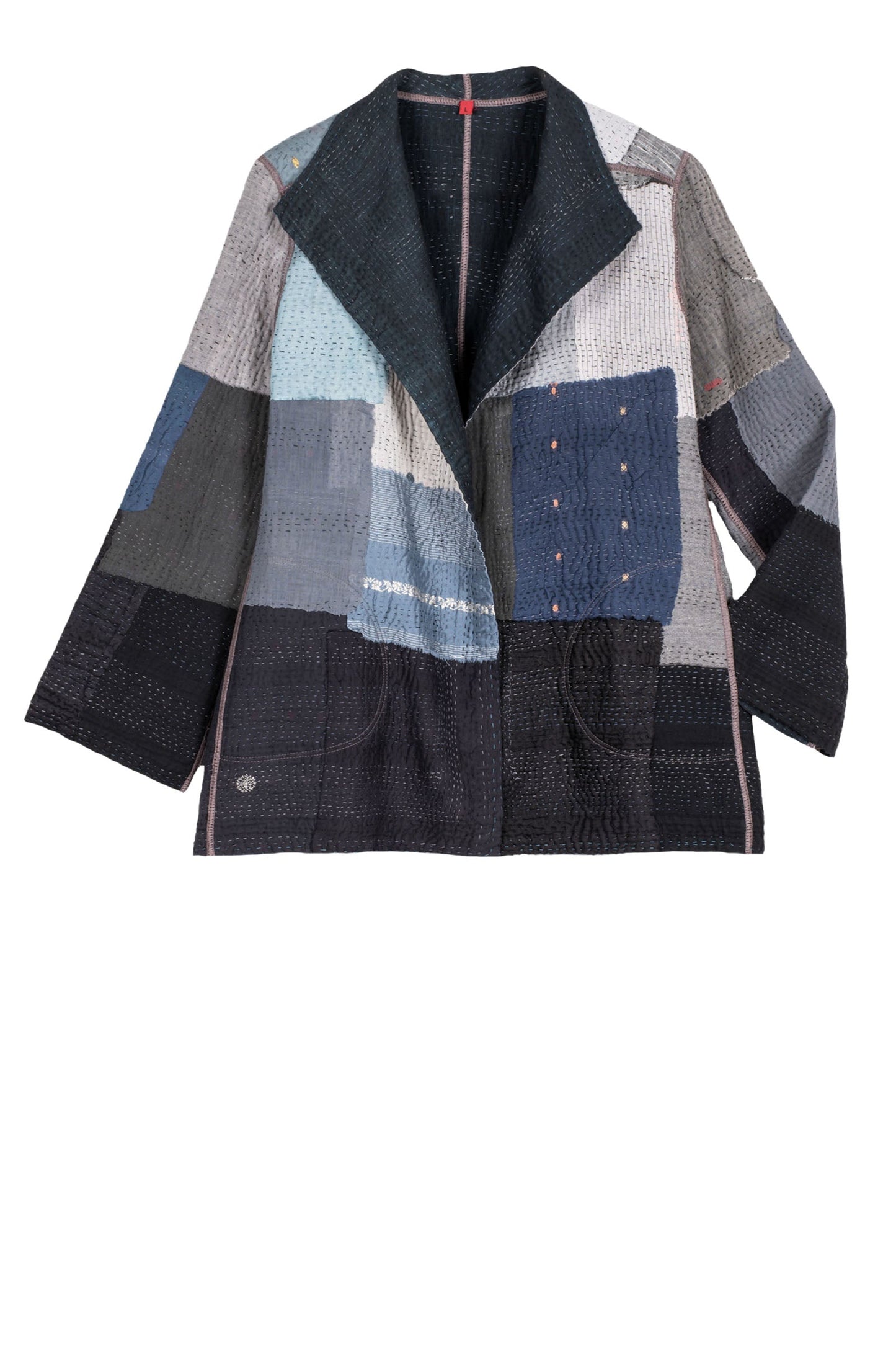 TN4970-BLK / TWO TONE PATCH KANTHA -BLK- (AVAILABLE JACKETS)