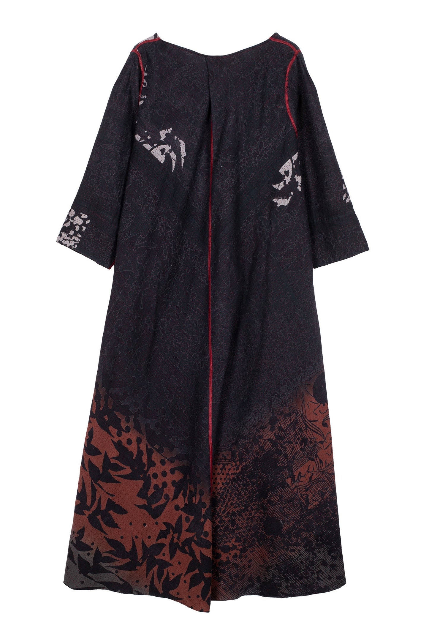 TP2970-RED / MONOTONE TWILIGHT PRINT KANTHA -RED- (AVAILABLE JACKETS)