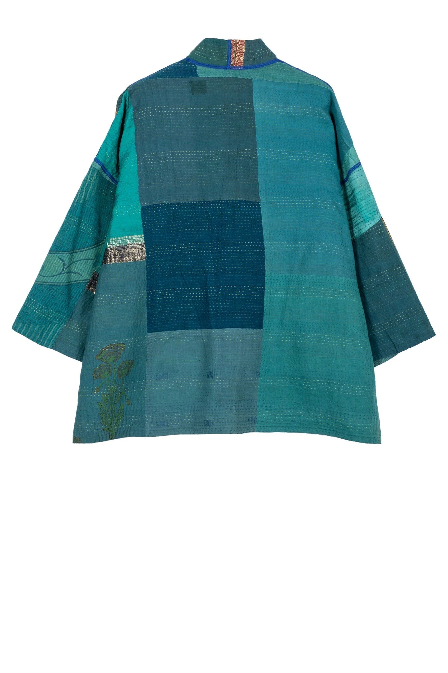 WS2970-TEL / COTTON SILK SW PATCH KANTHA -TEL- (AVAILABLE JACKETS)