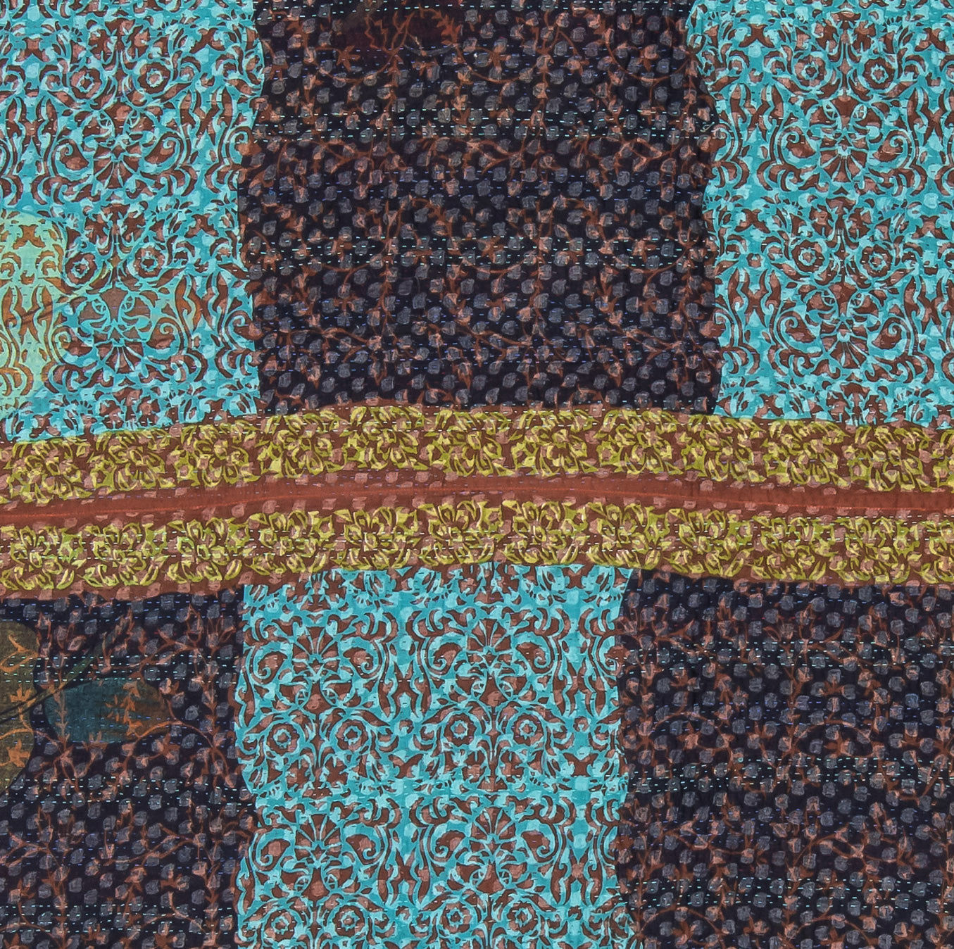 BG4970-BRN / BAGH PRINT KANTHA (AVAILABLE JACKETS)