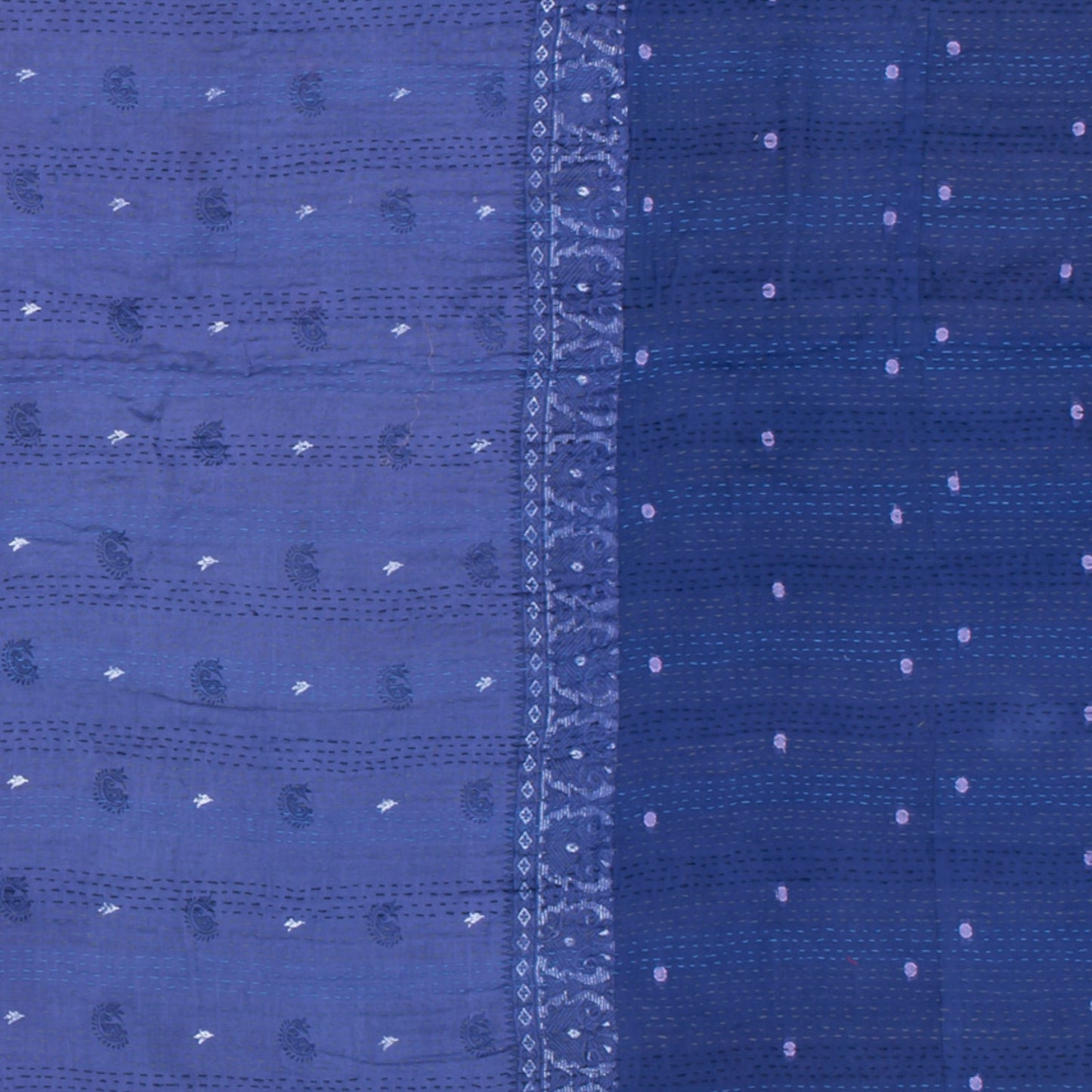 BP2970-BLU / BROCADE PATCHED KANTHA (In Kantha)