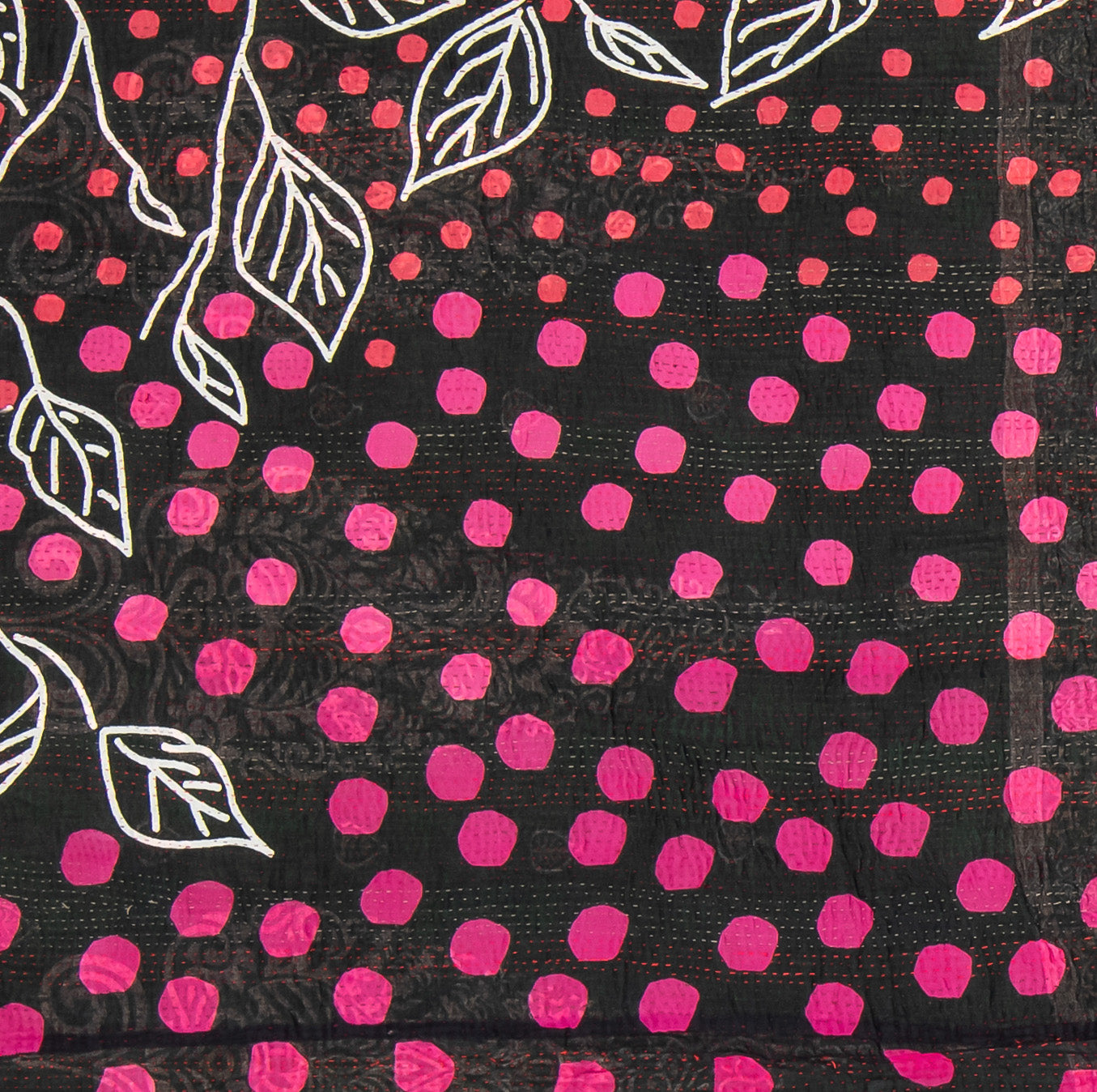 DL4970-PIK / POLKA DOTS & LEAVES KANTHA -PIK (AVAILABLE JACKETS)