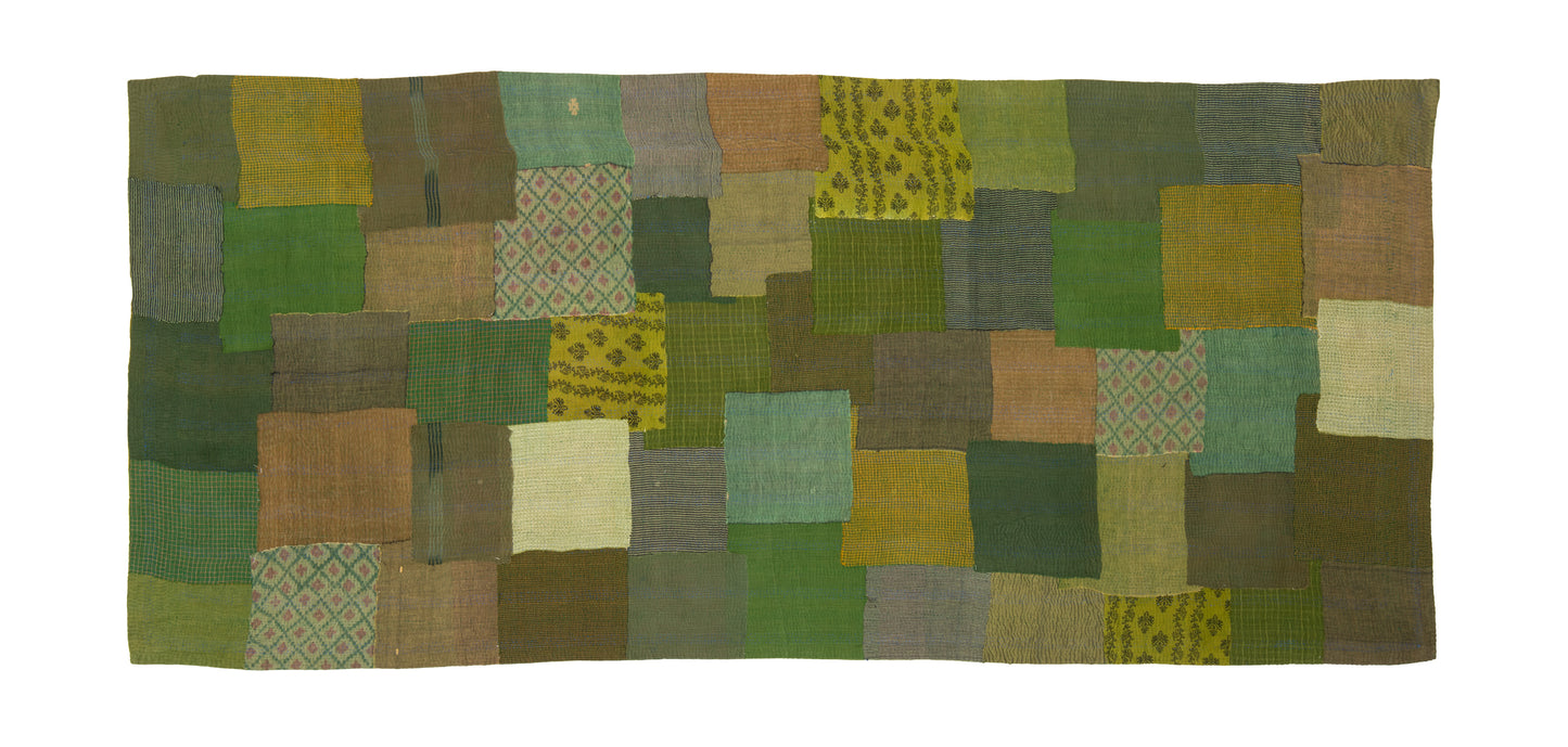 FM4970-GRN / FRAYED PATCH MIX KANTHA -GRN (AVAILABLE JACKETS)