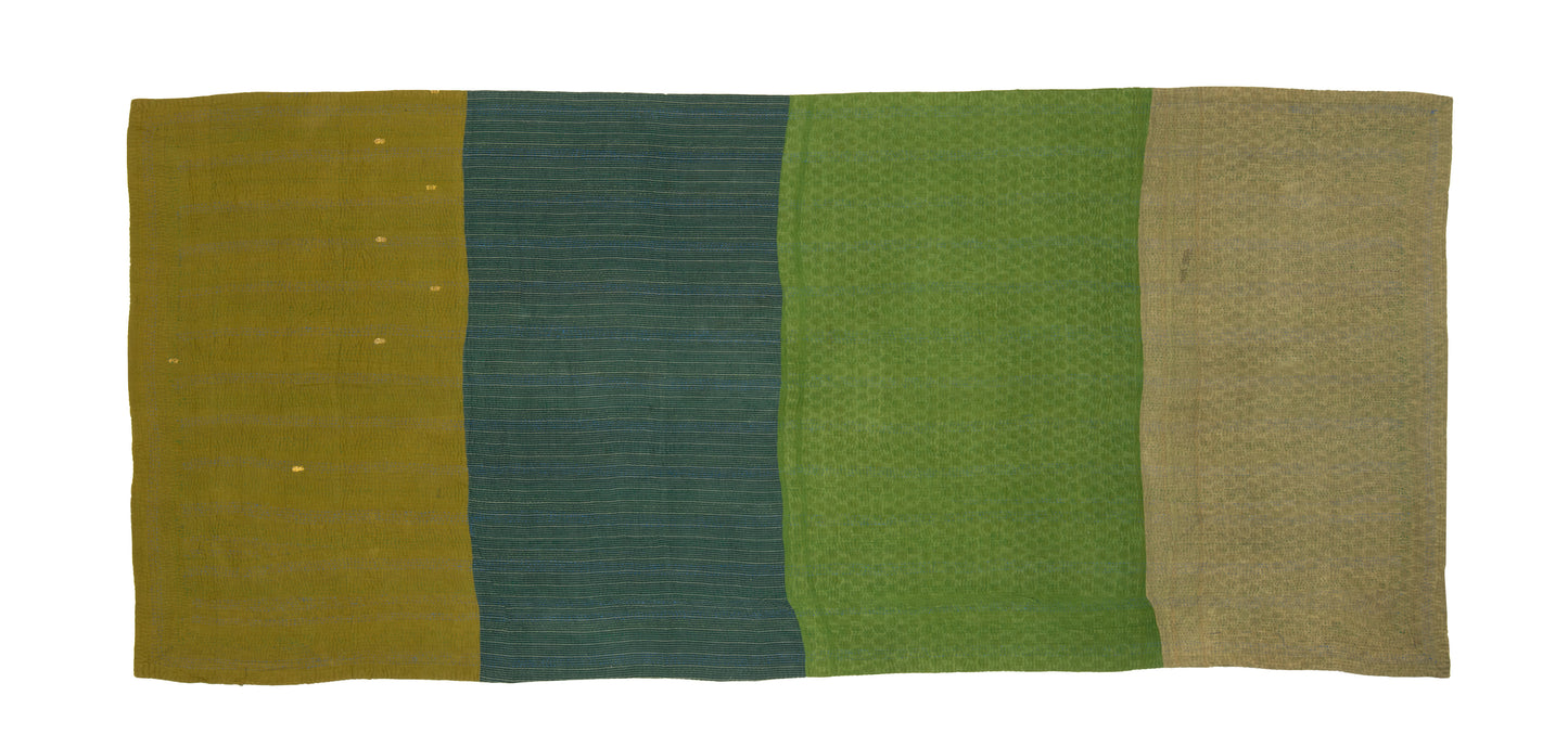 FM4970-GRN / FRAYED PATCH MIX KANTHA -GRN (AVAILABLE JACKETS)