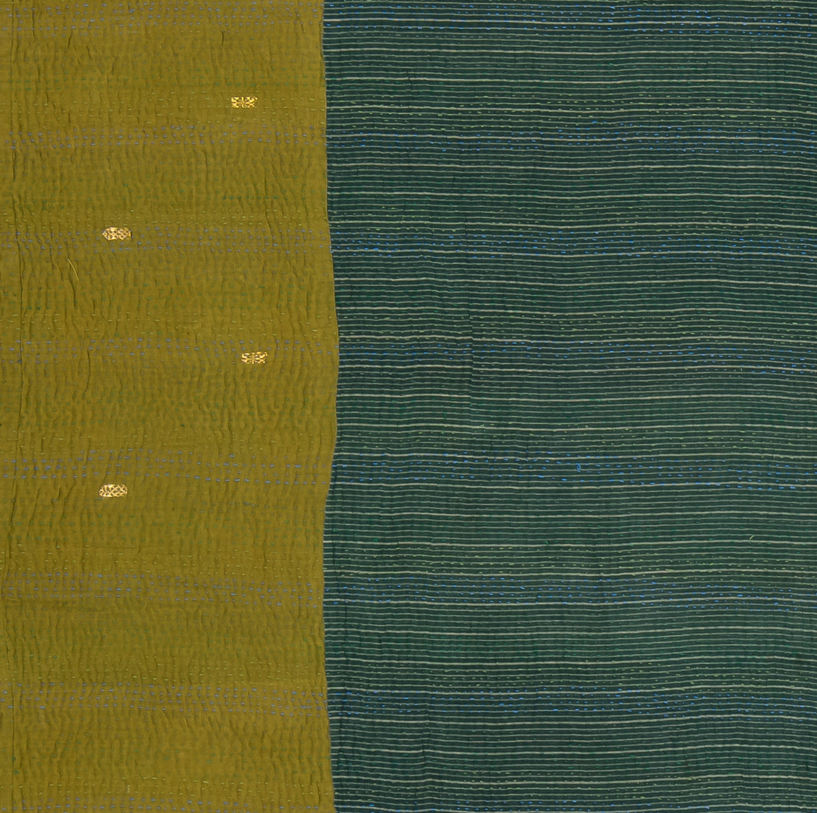FM4970-GRN / FRAYED PATCH MIX KANTHA -GRN (AVAILABLE JACKETS)