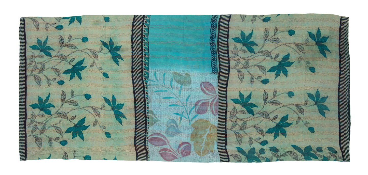 GS2971-TUQ / GEORGETTE VINTAGE SILK PATCH KANTHA -TUQ (AVAILABLE JACKETS)