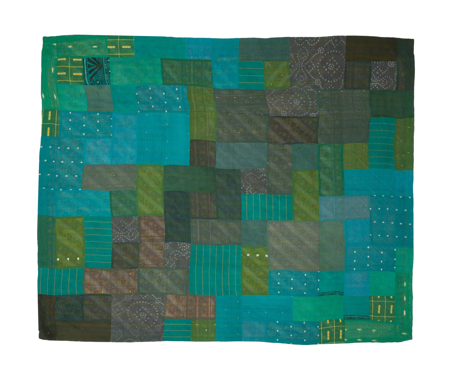 OP4970-GRN / OMBRE PATCHED KANTHA -GRN (AVAILABLE JACKETS)