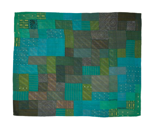 OP4970-GRN / OMBRE PATCHED KANTHA -GRN (AVAILABLE JACKETS)