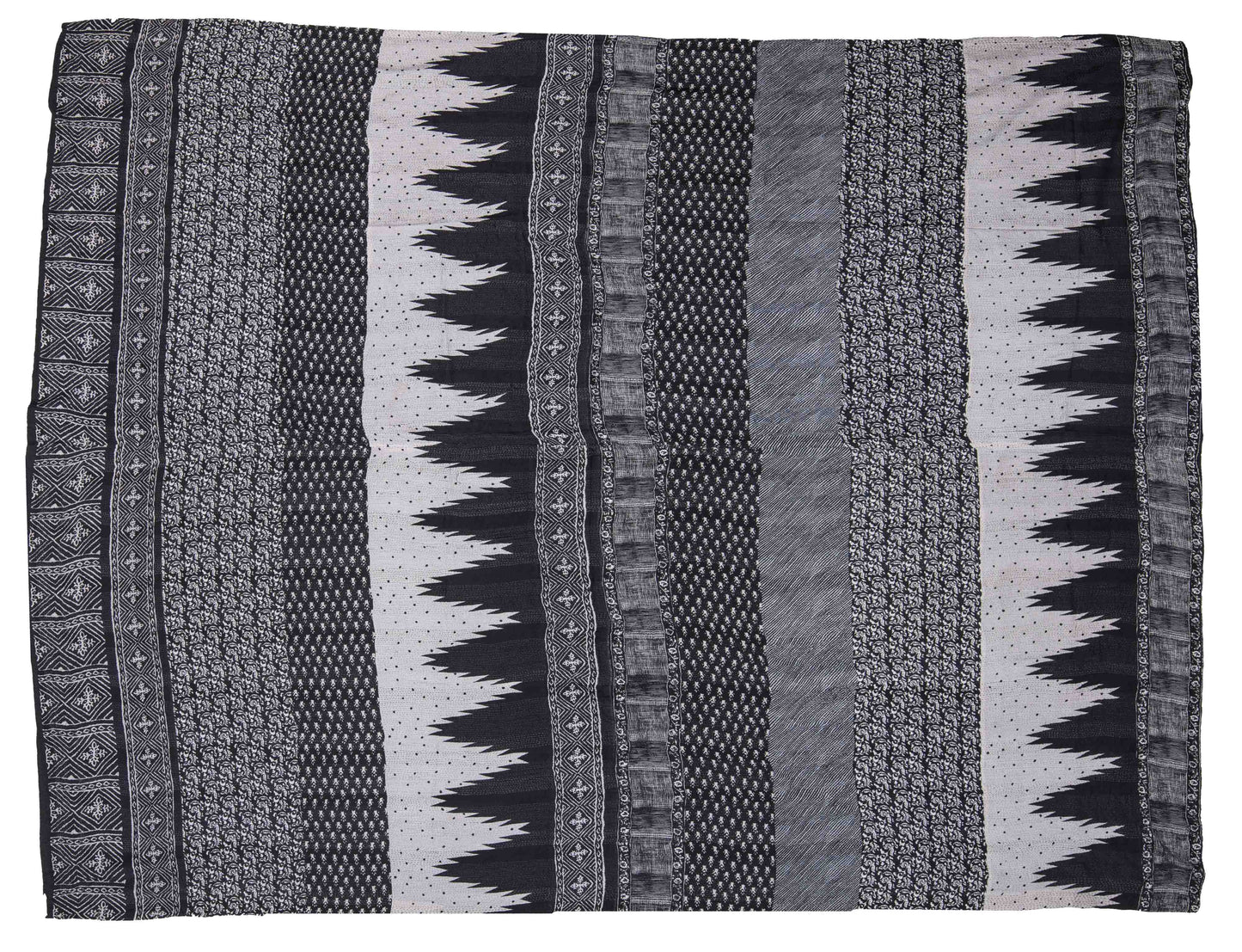 OS2970-BLK / SILK COTTON OMBRE PRINT KANTHA -BLK (AVAILABLE JACKETS)