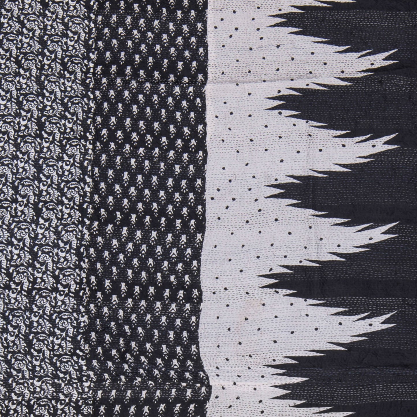 OS2970-BLK / SILK COTTON OMBRE PRINT KANTHA -BLK (AVAILABLE JACKETS)