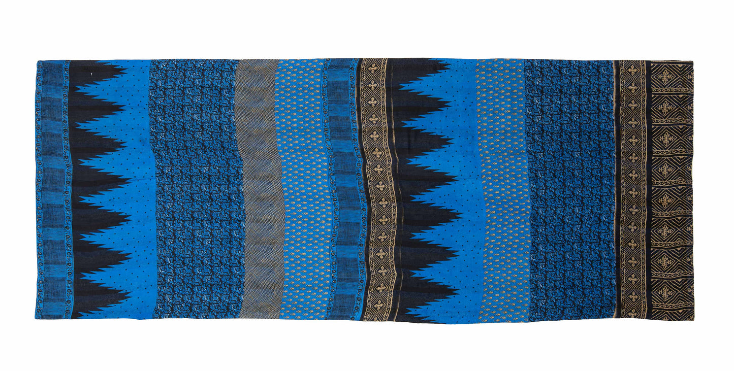 OS2971-BLU / SILK COTTON OMBRE PRINT KANTHA -BLU (AVAILABLE JACKETS)