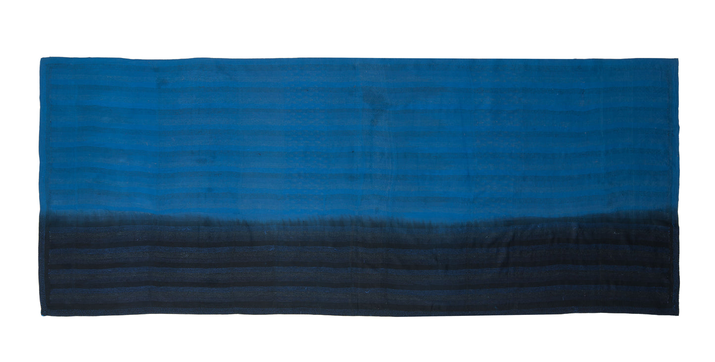 OS2971-BLU / SILK COTTON OMBRE PRINT KANTHA -BLU (AVAILABLE JACKETS)