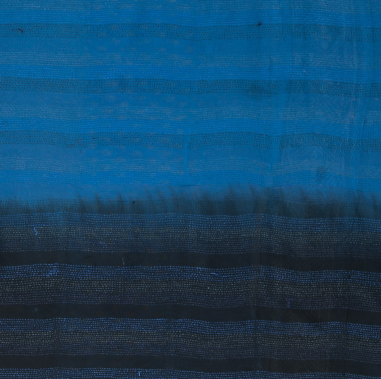 OS2971-BLU / SILK COTTON OMBRE PRINT KANTHA -BLU (AVAILABLE JACKETS)