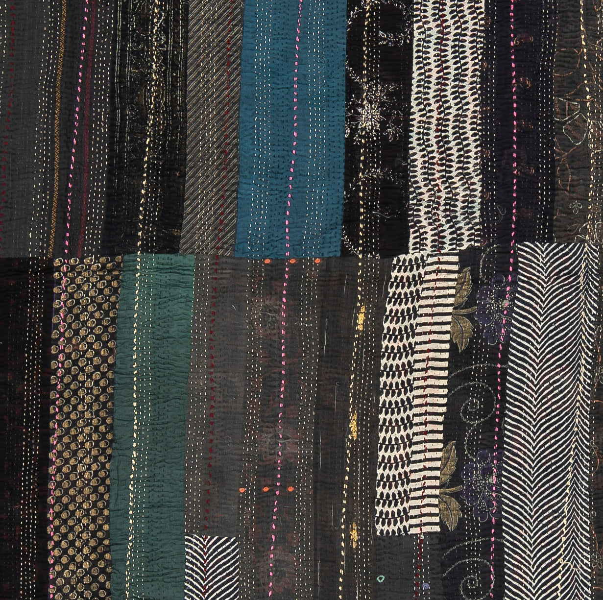 PR4970-BLK / STRIPE RALLIS KANTHA -BLK- (In Kantha)