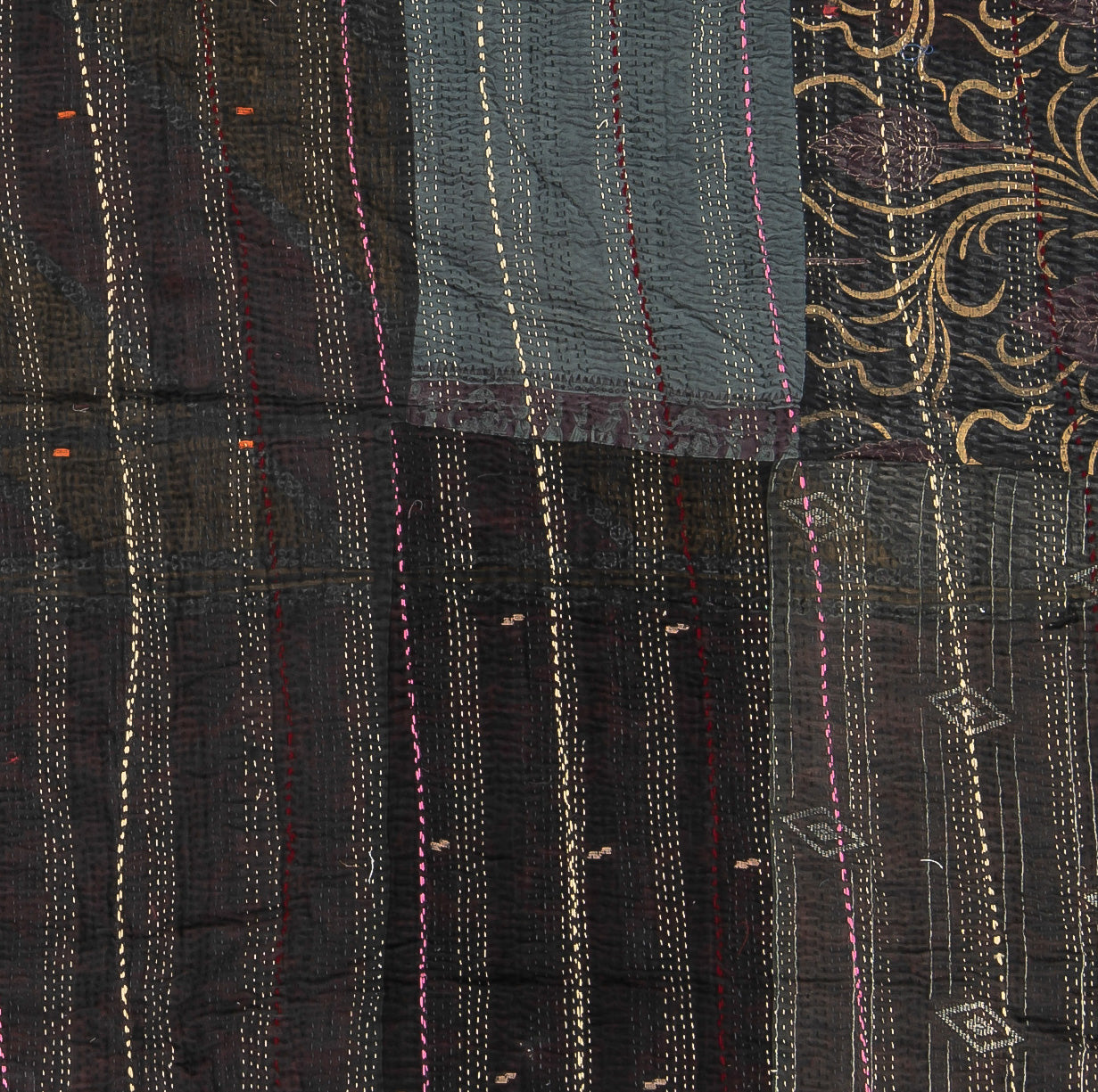 PR4970-BLK / STRIPE RALLIS KANTHA -BLK- (In Kantha)