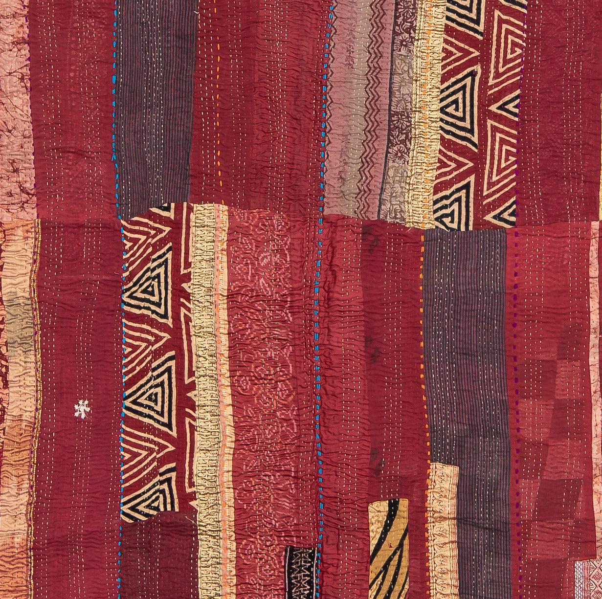 PR4970-RED / STRIPE RALLIS KANTHA -RED- (AVAILABLE JACKETS)