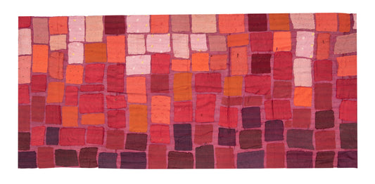 TT2971-RED / TONAL TILE PATCH KANTHA -RED- (AVAILABLE JACKETS)