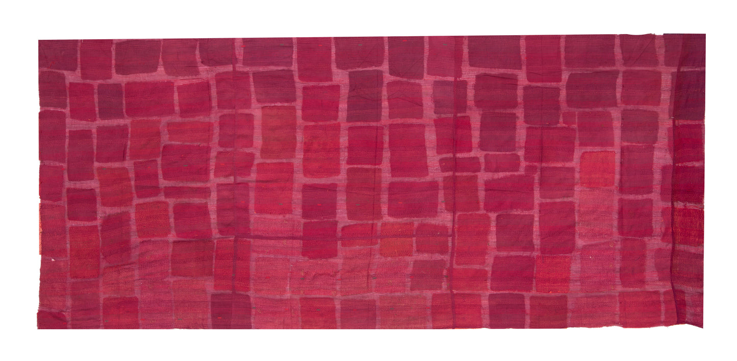 TT2971-RED / TONAL TILE PATCH KANTHA -RED- (AVAILABLE JACKETS)