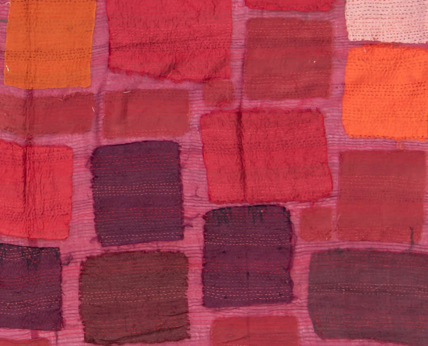 TT2971-RED / TONAL TILE PATCH KANTHA -RED- (AVAILABLE JACKETS)