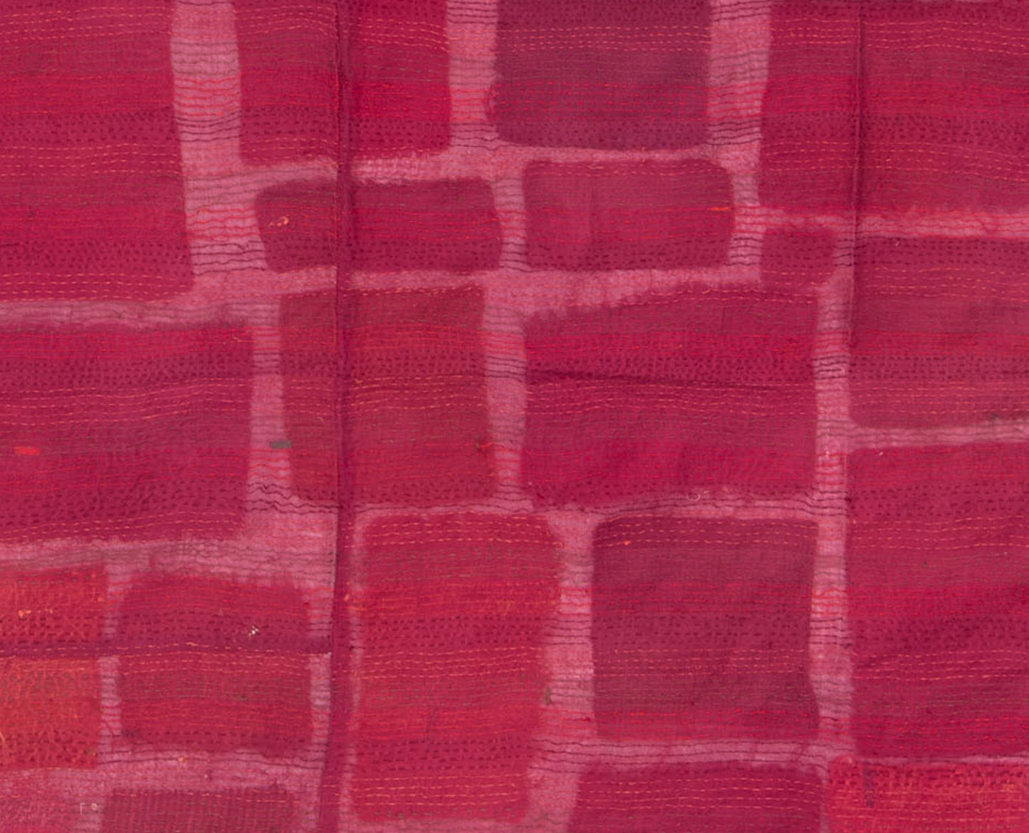 TT2971-RED / TONAL TILE PATCH KANTHA -RED- (AVAILABLE JACKETS)