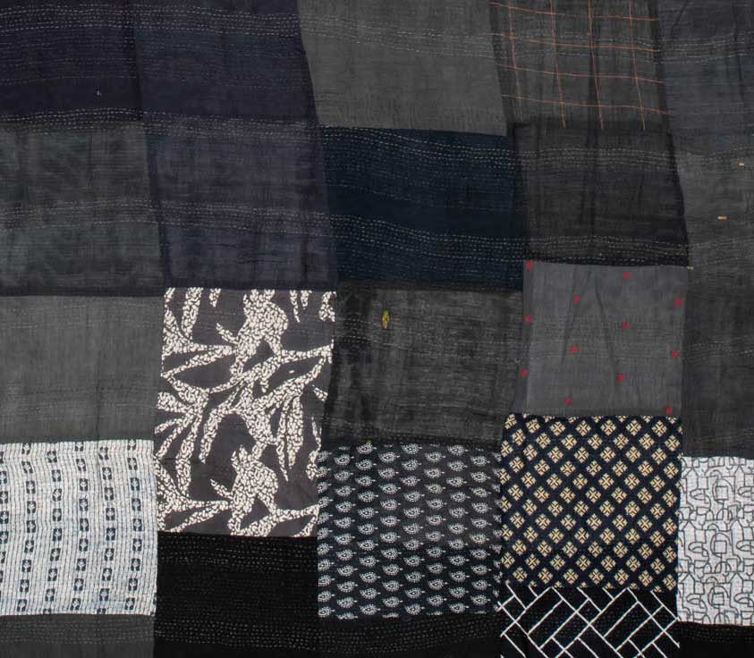 VB2970-BLK / VINTAGE BOTTOM PRINT KANTHA -BLK- (AVAILABLE JACKETS)