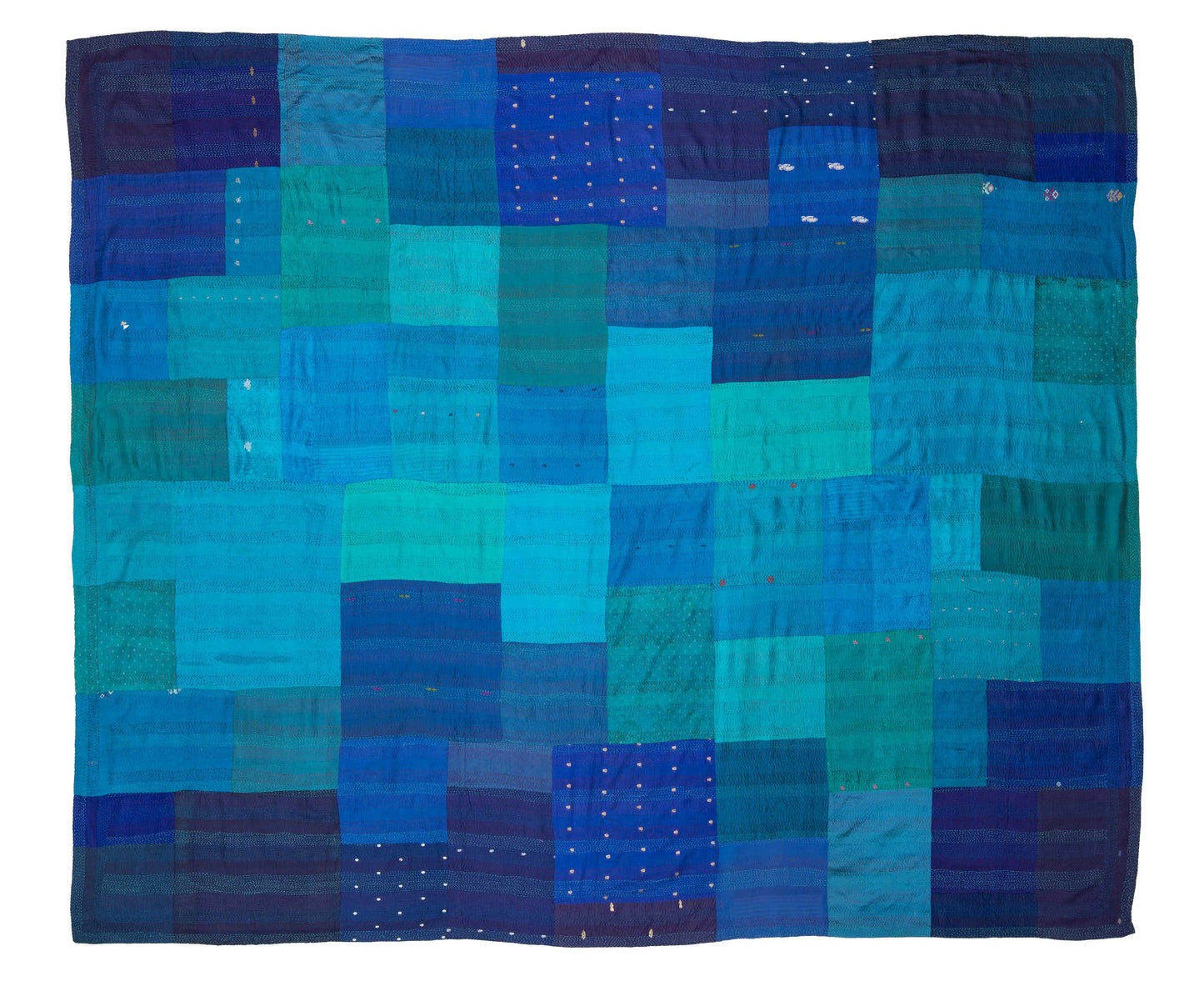 VP2970-BLU / VINTAGE SILK PATCH KANTHA -BLU- (AVAILABLE JACKETS)