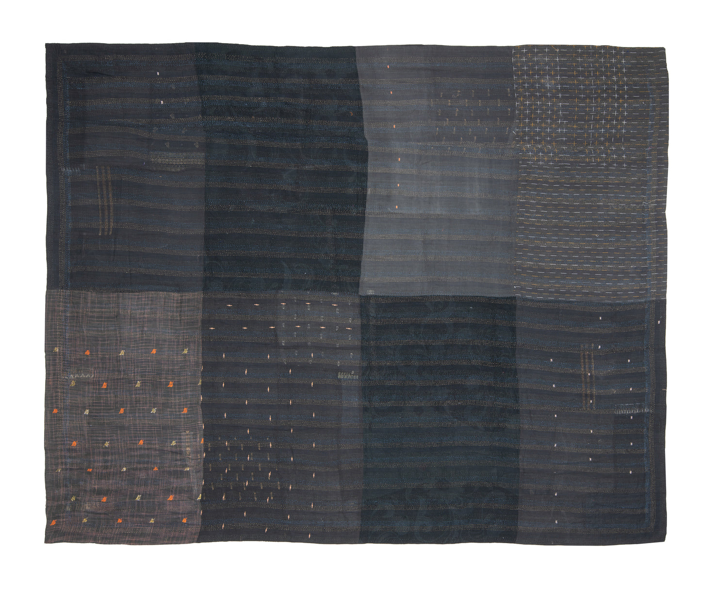 WS2970-BLK / COTTON SILK SW PATCH KANTHA -BLK- (AVAILABLE JACKETS)