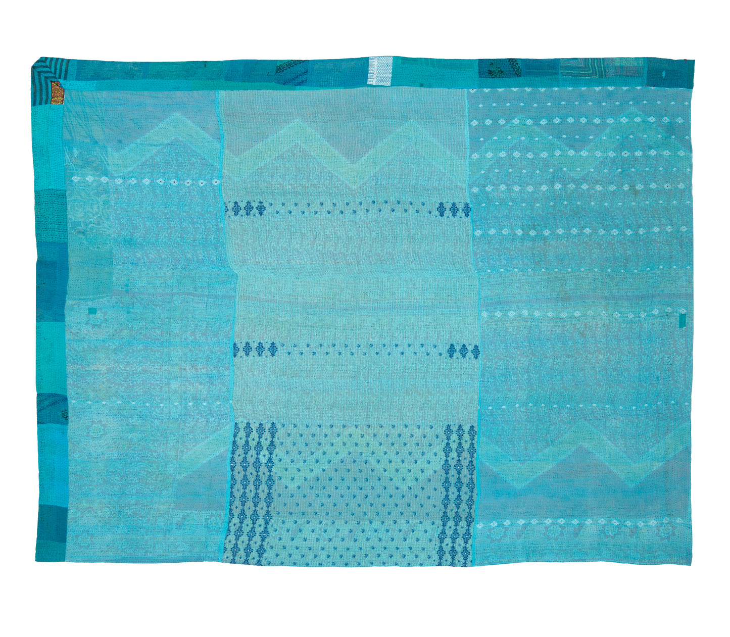 WS4970-TUQ / COTTON SILK SW PATCH KANTHA -TUQ- (AVAILABLE JACKETS)